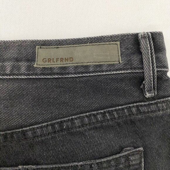 GRLFRND KAROLINA HIGH RISE BUTTON FLY DISTRESSED RAW HEM JEANS IN TRAVELIN BAND - Picture 10 of 11